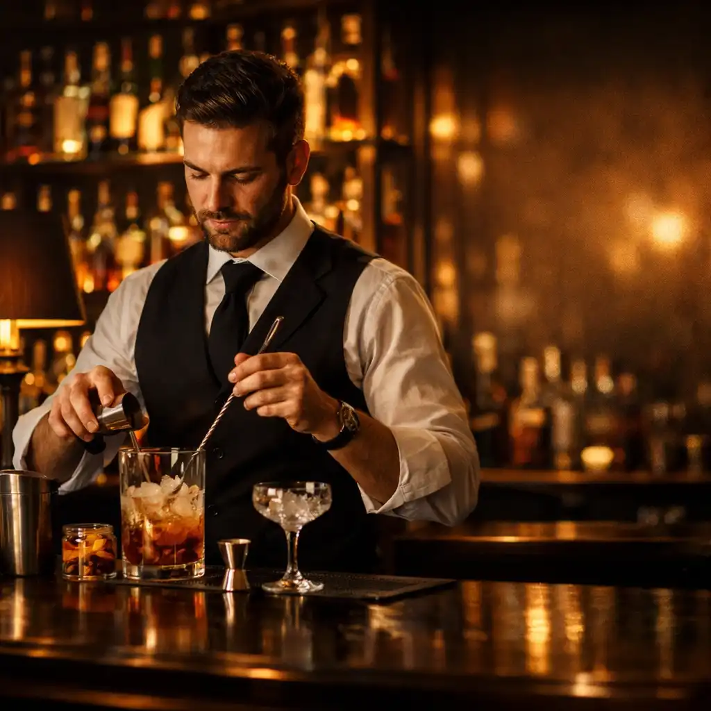 Sommelier i bar w KameraLokal