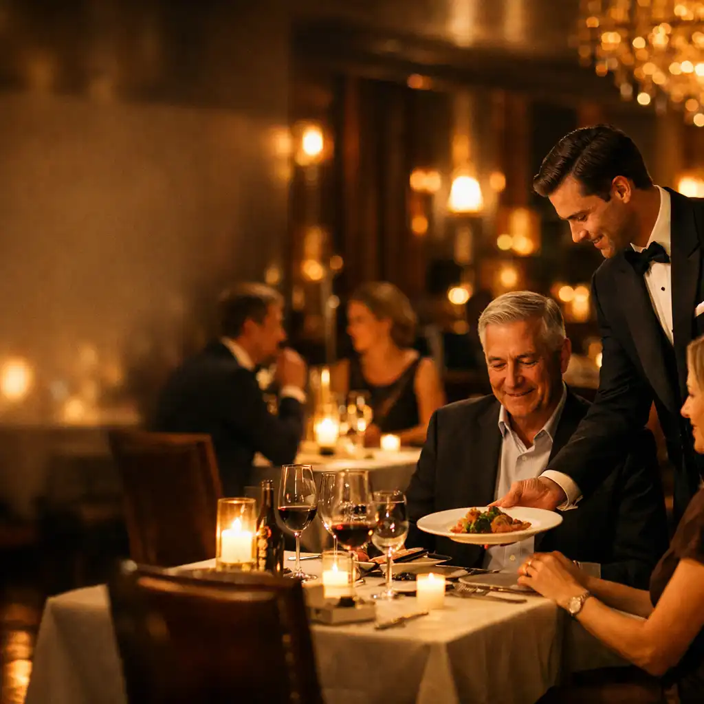 Elegancki wieczór w restauracji przy świecach